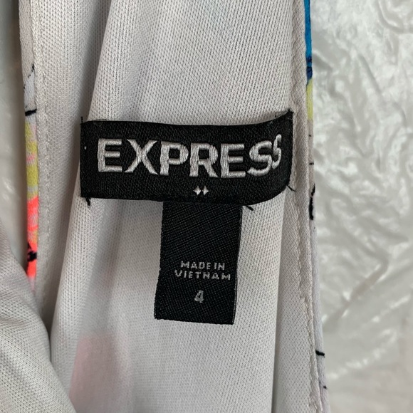 Express Neon Floral high neck skater mini dress 4 - Picture 10 of 11